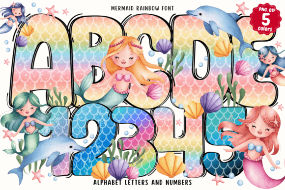 Mermaid Rainbow Font: A Splash of Fantasy for Modern Design