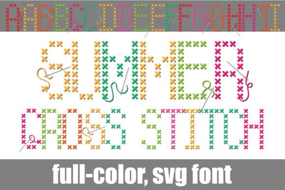 Summer Cross Stitch: A Vibrant Font for Creative Design